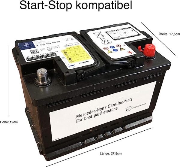 Batterie 12V 80AH 800 Star stop Mercedes-Benz – Image 2